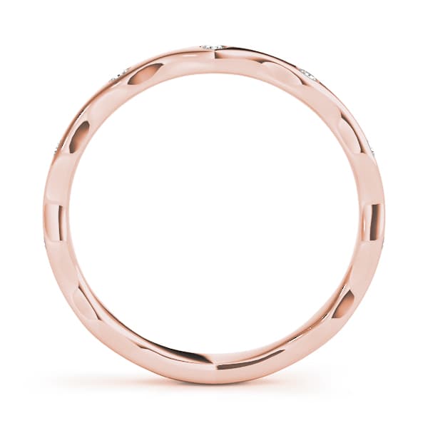 Bezel Set Stackable Band (1/8 ct. tw.), Side view in rose gold