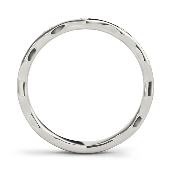 Bezel Set Stackable Band (1/8 ct. tw.), Side view in white gold or platinum