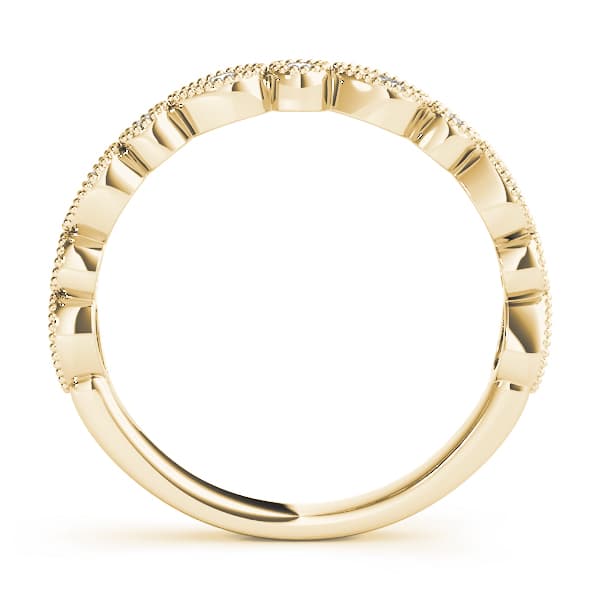 Alternating Pear & Round Diamond Band (0.16 ct. tw.), Side view in yellow gold