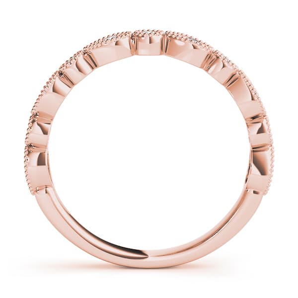 Alternating Pear & Round Diamond Band (0.16 ct. tw.), Side view in rose gold