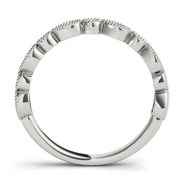 Alternating Pear & Round Diamond Band (0.16 ct. tw.), Side view in white gold or platinum