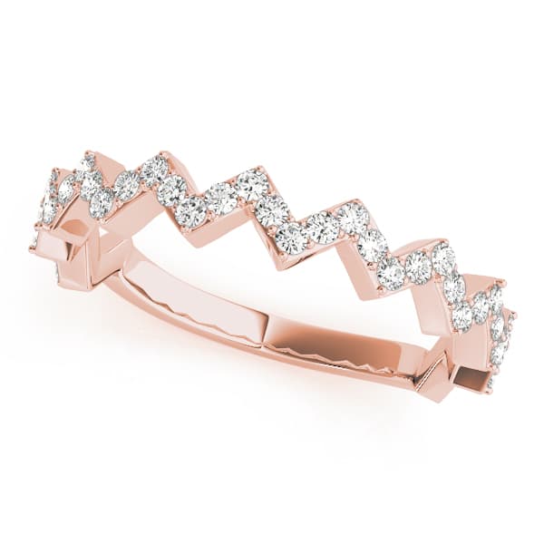 Stackable Prong Set Zigzag Band (1/3 ct. tw.), Front view in rose gold