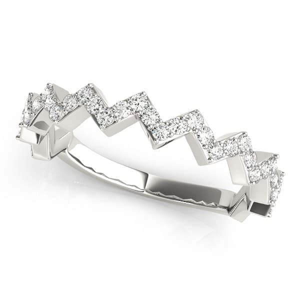 Stackable Prong Set Zigzag Band — View 1