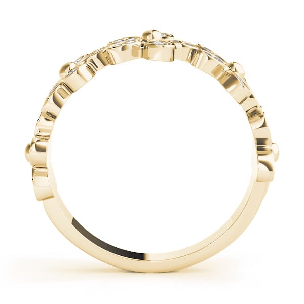 Nature Inspired Floral Shape Stackable Fashion Ring (1/4 ct. tw.), Side view in yellow gold