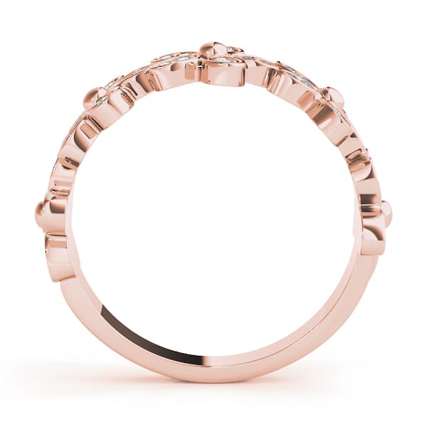 Nature Inspired Floral Shape Stackable Fashion Ring (1/4 ct. tw.), Side view in rose gold