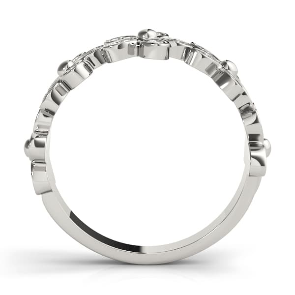 Nature Inspired Floral Shape Stackable Fashion Ring (1/4 ct. tw.), Side view in white gold or platinum