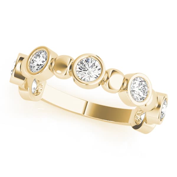 Bezel Set Stackable Ring (0.56 ct. tw.), Front view in yellow gold