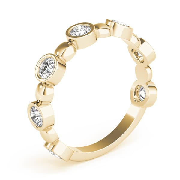 Bezel Set Stackable Ring (0.56 ct. tw.), Angle view in yellow gold