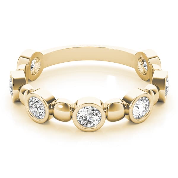 Bezel Set Stackable Ring (0.56 ct. tw.), On hand view in yellow gold