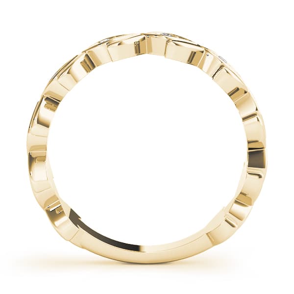 Nature Inspired Floral Shape Stackable Ring (0.1 ct. tw.), Side view in yellow gold