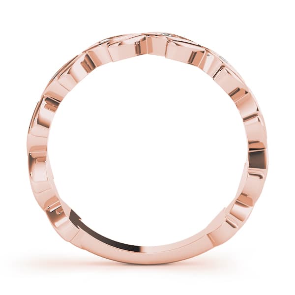 Nature Inspired Floral Shape Stackable Ring (0.1 ct. tw.), Side view in rose gold