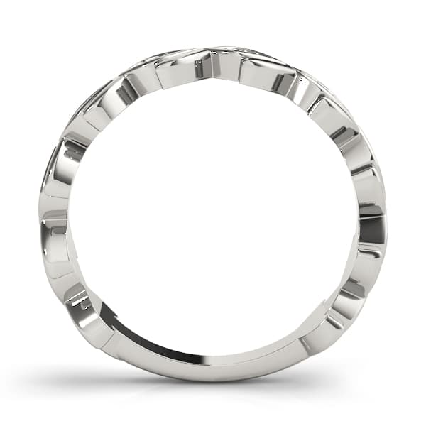 Nature Inspired Floral Shape Stackable Ring (0.1 ct. tw.), Side view in white gold or platinum
