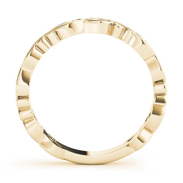 Nature Inspired Floral Stackable Fashion Band (0.05 ct. tw.), Side view in yellow gold