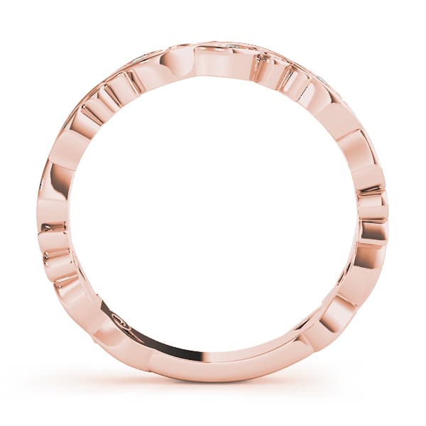 Nature Inspired Floral Stackable Fashion Band (0.05 ct. tw.), Side view in rose gold