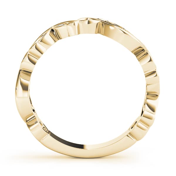 Nature Inspired Floral Stackable Wedding Bands (1/4 ct. tw.), Side view in yellow gold