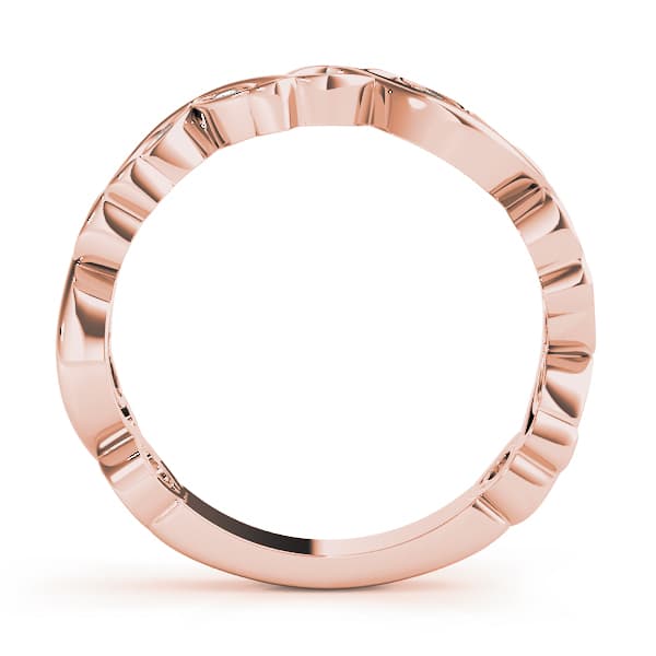 Nature Inspired Floral Stackable Wedding Bands (1/4 ct. tw.), Side view in rose gold