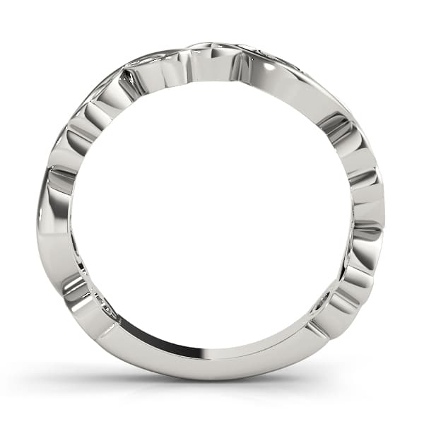 Nature Inspired Floral Stackable Wedding Bands (1/4 ct. tw.), Side view in white gold or platinum