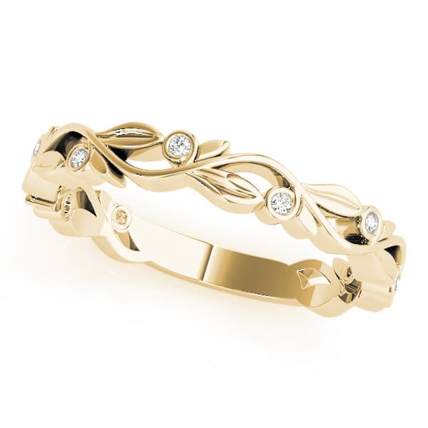 Nature Inspired Stackable Ring (0.04 ct. tw.), Front view in yellow gold