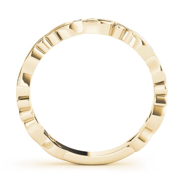 Nature Inspired Stackable Ring (0.04 ct. tw.), Side view in yellow gold