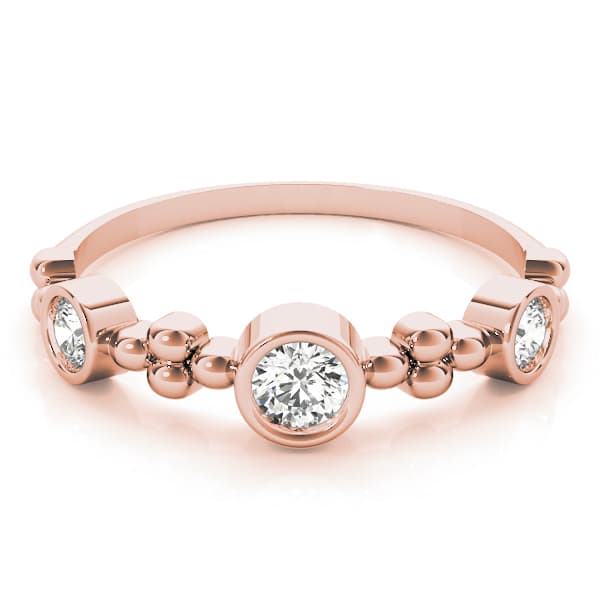 Stackable Ring (0.31 ct. tw.), On hand view in rose gold