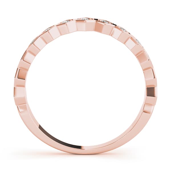 Hexagon Shaped Stackable Wedding Bands (0.1 ct. tw.), Side view in rose gold