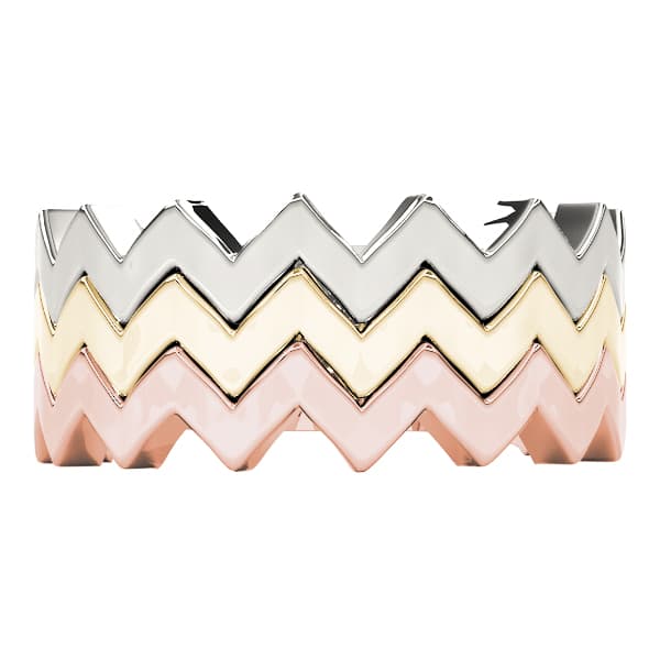 Stackable Fashion Ring, Top view in white gold or platinum