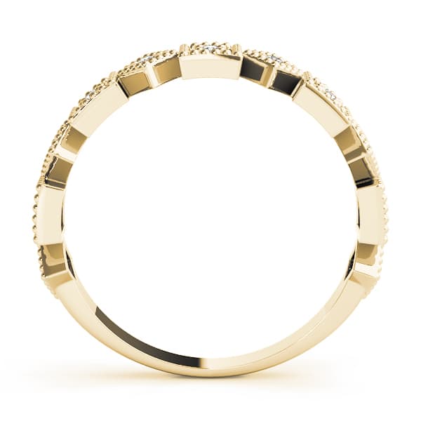 Vintage-Inspired Milgrain Band (0.07 ct. tw.), Side view in yellow gold