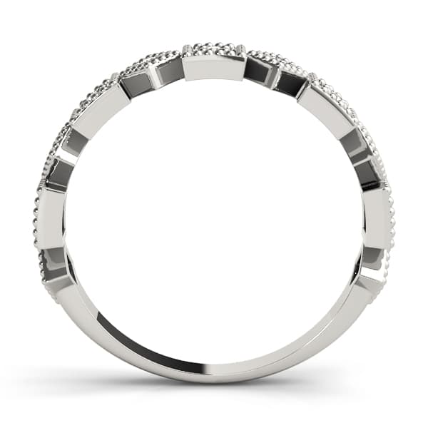 Vintage-Inspired Milgrain Band (0.07 ct. tw.), Side view in white gold or platinum