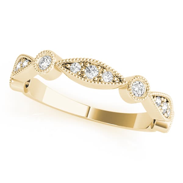 Stackable Milgrain Band (0.16 ct. tw.), Front view in yellow gold