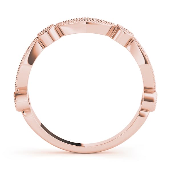 Stackable Milgrain Band (0.16 ct. tw.), Side view in rose gold
