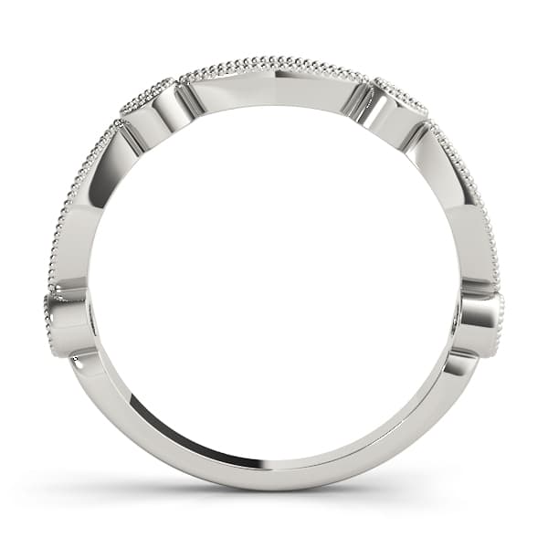 Stackable Milgrain Band (0.16 ct. tw.), Side view in white gold or platinum