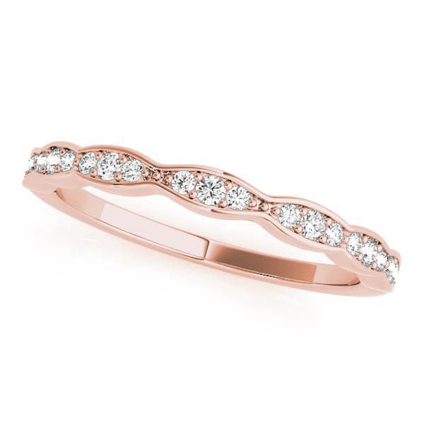 Vintage Inspired Wedding Band (1/8 ct. tw.), Front view in rose gold