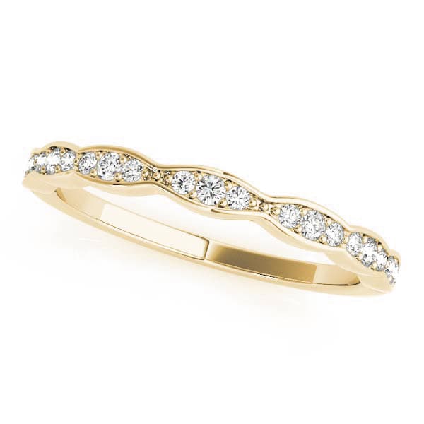 Vintage Inspired Wedding Band (1/8 ct. tw.), Front view in yellow gold