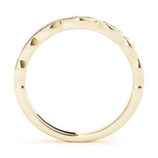 Vintage Inspired Wedding Band (1/8 ct. tw.), Side view in yellow gold