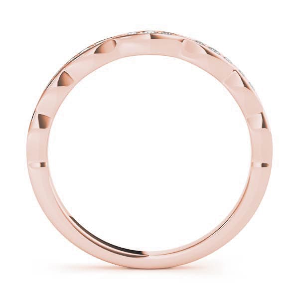 Vintage Inspired Wedding Band (1/8 ct. tw.), Side view in rose gold