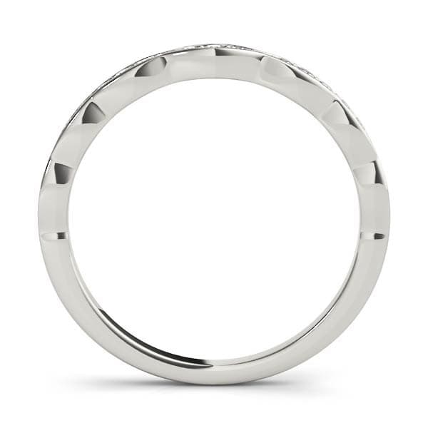 Vintage Inspired Wedding Band (1/8 ct. tw.), Side view in white gold or platinum