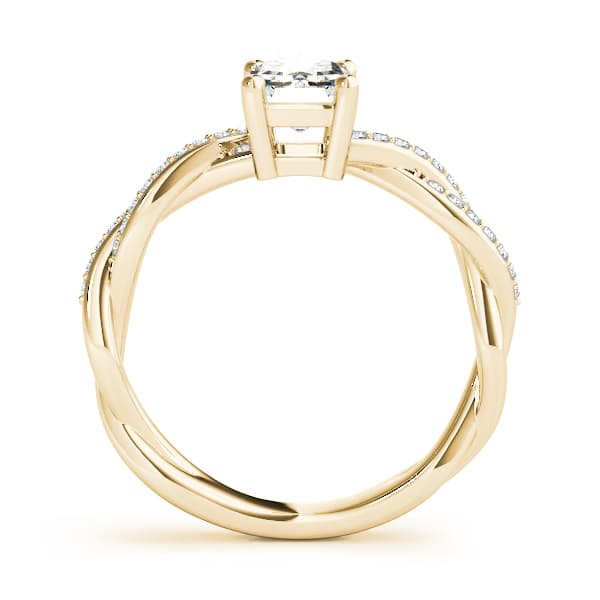 Emerald-Cut Braided Shank Multi-Row Engagement Ring, style 85001, Side view in yellow gold