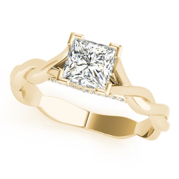 Pc Engagement Ring, style 85008, Front view in yellow gold