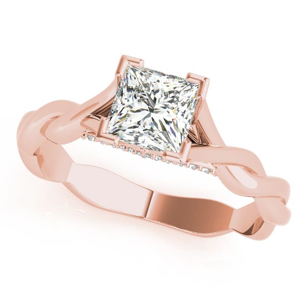 Pc Engagement Ring, style 85008, Front view in rose gold