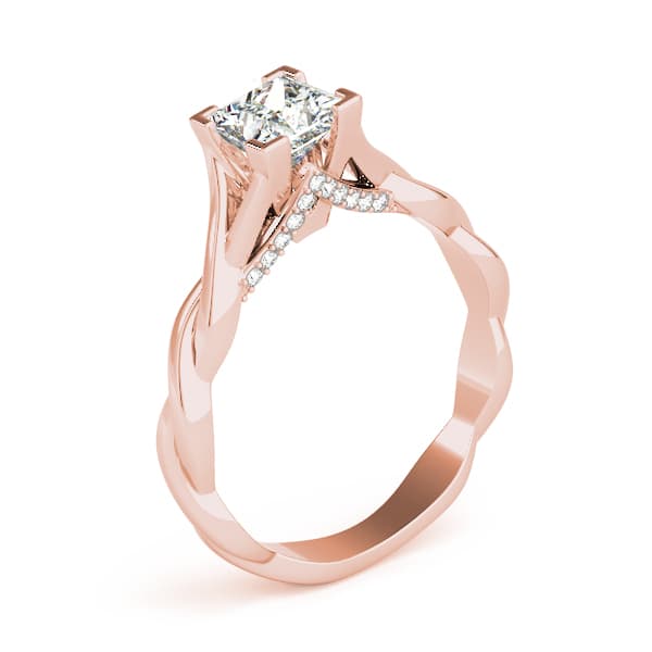 Pc Engagement Ring, style 85008, Angle view in rose gold