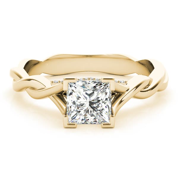 Pc Engagement Ring, style 85008, On hand view in yellow gold