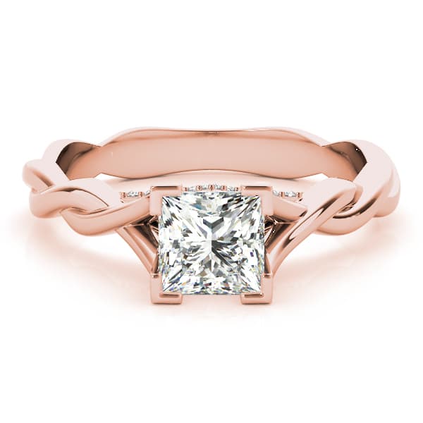 Pc Engagement Ring, style 85008, On hand view in rose gold