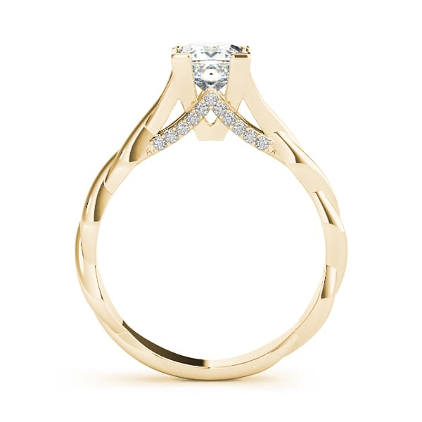 Pc Engagement Ring, style 85008, Side view in yellow gold