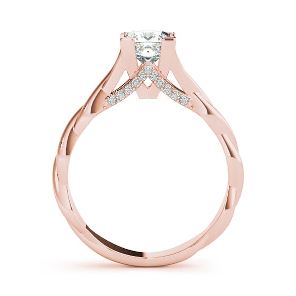 Pc Engagement Ring, style 85008, Side view in rose gold