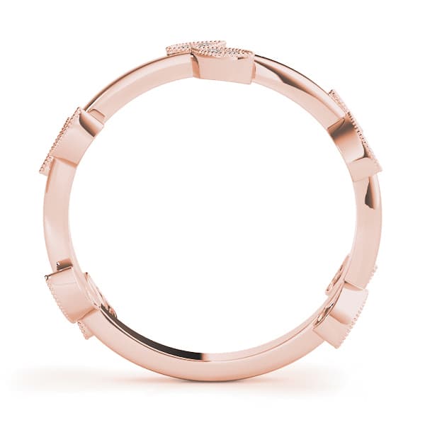 Nature Inspired Leaf Shape Fashion Band (1/8 ct. tw.), Side view in rose gold