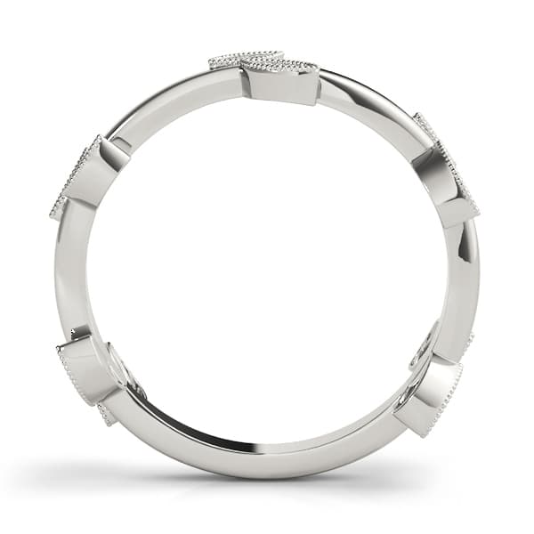 Nature Inspired Leaf Shape Fashion Band (1/8 ct. tw.), Side view in white gold or platinum