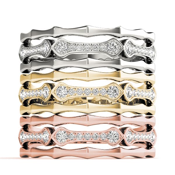 Fashion Band (0.08 ct. tw.), Top view in white gold or platinum