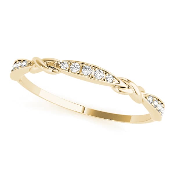 Stackable Vintage Inspired Band (0.06 ct. tw.), Front view in yellow gold