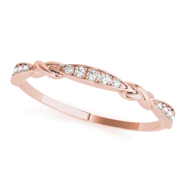 Stackable Vintage Inspired Band (0.06 ct. tw.), Front view in rose gold