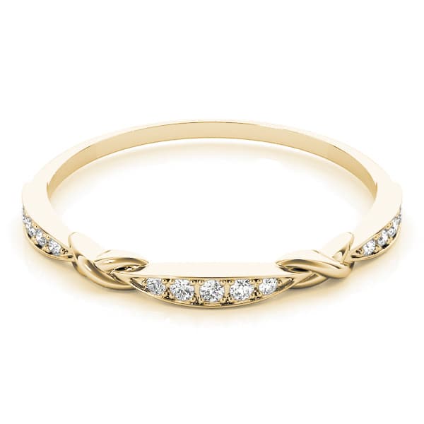 Stackable Vintage Inspired Band (0.06 ct. tw.), On hand view in yellow gold
